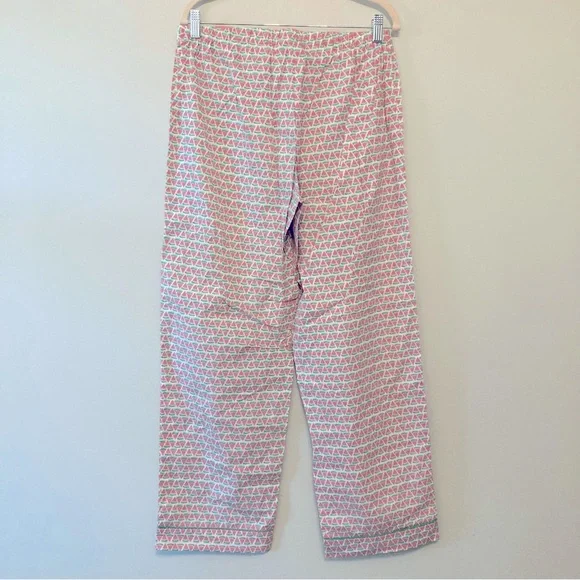 Talbots Watermelon Pink Green Drawstring Cotton pajama Pants Women Small NWT New - Picture 5 of 11